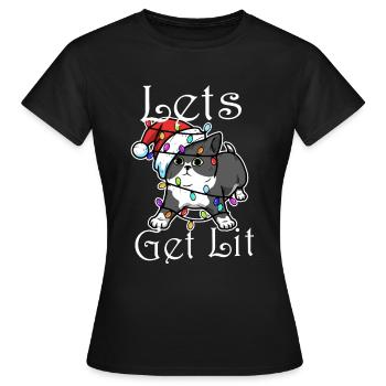 Lets get lit christmas - Women's T-Shirt - black - Front - AI Model Female 172 dark (172cm)