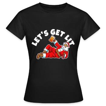 Lets get lit christmas - Women's T-Shirt - black - Front - AI Model Female 172 dark (172cm)