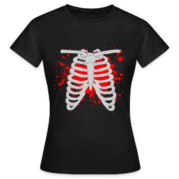 Skelett knochen brustkorb Halloween - Frauen T-Shirt - Schwarz - Vorne - AI Model Female 172 dark (172cm)
