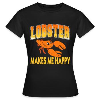 Lobster Makes me happy - Frauen T-Shirt - Schwarz - Vorne - AI Model Female 172 dark (172cm)