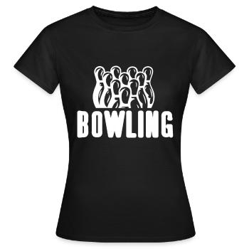 Bowling - Frauen T-Shirt - Schwarz - Vorne - AI Model Female 172 dark (172cm)