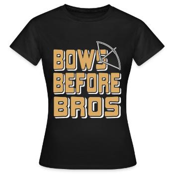 Bogenschütze - Bows before Bros - Frauen T-Shirt - Schwarz - Vorne - AI Model Female 172 dark (172cm)