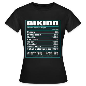 La motivation de miséricorde de l’Aïkido excuse le cœur - T-shirt Femme - noir - Devant - AI Model Female 172 dark (172cm)