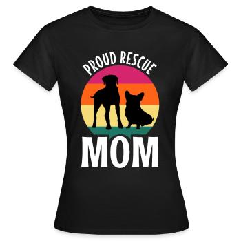 Proud rescue mom - Women's T-Shirt - black - Front - AI Model Female 172 dark (172cm)