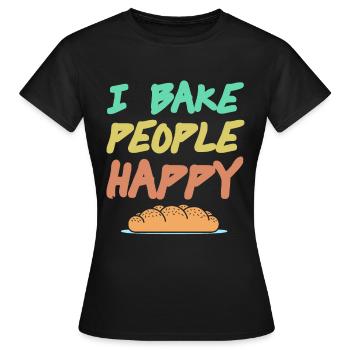 I bake People Happy - Frauen T-Shirt - Schwarz - Vorne - AI Model Female 172 dark (172cm)