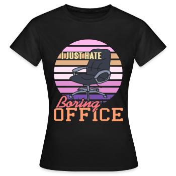 Je déteste Boring Office - T-shirt Femme - noir - Devant - AI Model Female 172 dark (172cm)