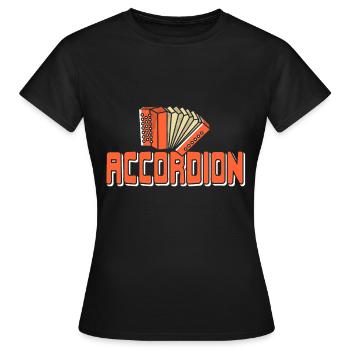 Ziehharmonika Akordion spieler Volksmusik - Frauen T-Shirt - Schwarz - Vorne - AI Model Female 172 dark (172cm)
