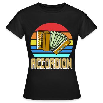 Accordéoniste musique folklorique - T-shirt Femme - noir - Devant - AI Model Female 172 dark (172cm)