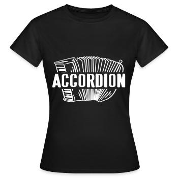 Ziehharmonika Akordion spieler Volksmusik - Frauen T-Shirt - Schwarz - Vorne - AI Model Female 172 dark (172cm)