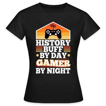 Histoire par joueur de jour la nuit - T-shirt Femme - noir - Devant - AI Model Female 172 dark (172cm)