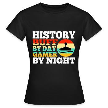 Histoire par joueur de jour la nuit - T-shirt Femme - noir - Devant - AI Model Female 172 dark (172cm)