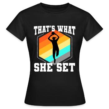 Thats what she set volleyball - Frauen T-Shirt - Schwarz - Vorne - AI Model Female 172 dark (172cm)
