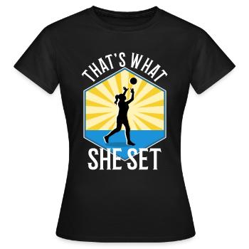 Thats what she set volleyball - Frauen T-Shirt - Schwarz - Vorne - AI Model Female 172 dark (172cm)
