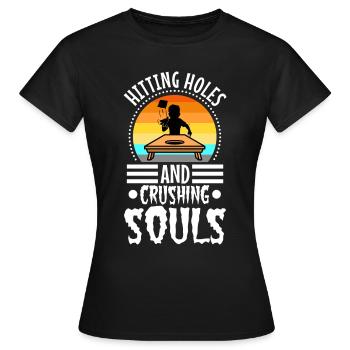 Hitting Holes and Crushing Souls - Frauen T-Shirt - Schwarz - Vorne - AI Model Female 172 dark (172cm)