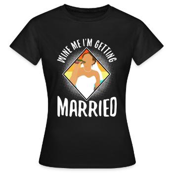 Je me marie - T-shirt Femme - noir - Devant - AI Model Female 172 dark (172cm)
