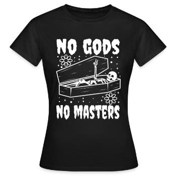 Pas de dieux pas de maîtres - T-shirt Femme - noir - Devant - AI Model Female 172 dark (172cm)