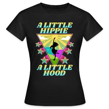 Un peu hippie Un petit capot - T-shirt Femme - noir - Devant - AI Model Female 172 dark (172cm)