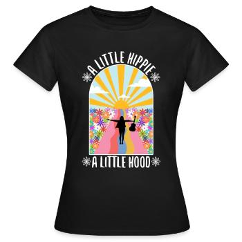 Un peu hippie Un petit capot - T-shirt Femme - noir - Devant - AI Model Female 172 dark (172cm)