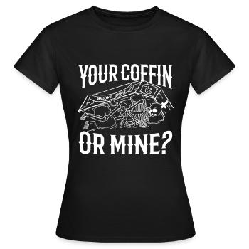 Votre cercueil ou le mien ? - T-shirt Femme - noir - Devant - AI Model Female 172 dark (172cm)