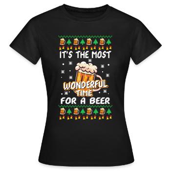 C’est le moment le plus merveilleux pour une bière - T-shirt Femme - noir - Devant - AI Model Female 172 dark (172cm)