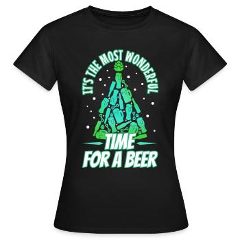 C’est le moment le plus merveilleux pour une bière - T-shirt Femme - noir - Devant - AI Model Female 172 dark (172cm)