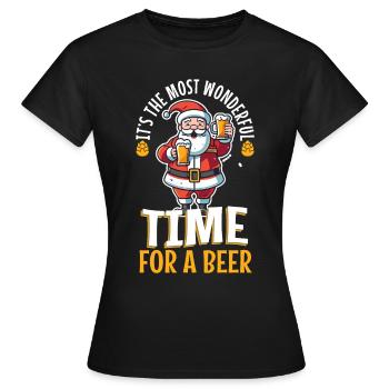 C’est le moment le plus merveilleux pour une bière - T-shirt Femme - noir - Devant - AI Model Female 172 dark (172cm)