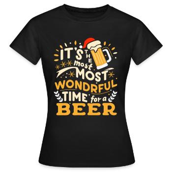 C’est le moment le plus merveilleux pour une bière - T-shirt Femme - noir - Devant - AI Model Female 172 dark (172cm)