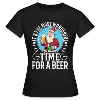 C’est le moment le plus merveilleux pour une bière - T-shirt Femme - noir - Devant - AI Model Female 172 dark (172cm)