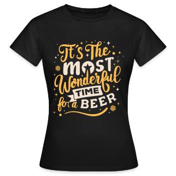 C’est le moment le plus merveilleux pour une bière - T-shirt Femme - noir - Devant - AI Model Female 172 dark (172cm)