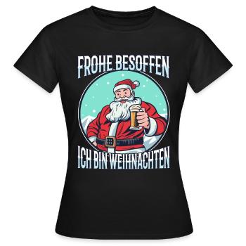 Frohe besoffen ich bin Weihnachten - Frauen T-Shirt - Schwarz - Vorne - AI Model Female 172 dark (172cm)