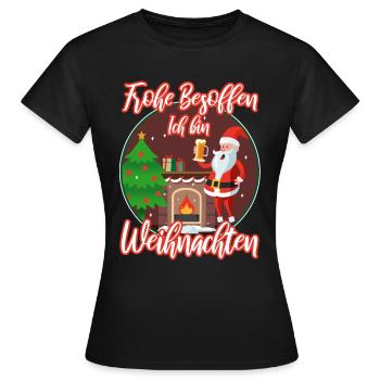Frohe besoffen ich bin Weihnachten - Frauen T-Shirt - Schwarz - Vorne - AI Model Female 172 dark (172cm)