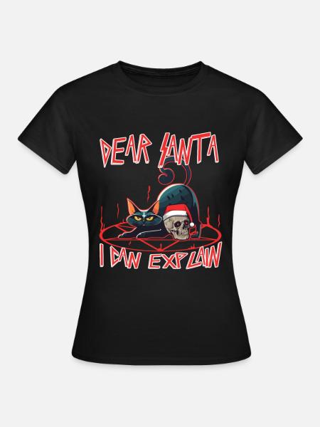 Dear santa i can explain - Frauen T-Shirt - Schwarz