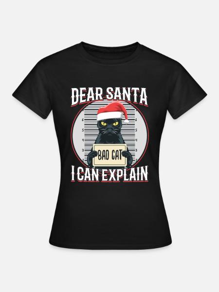 Dear santa i can explain - Frauen T-Shirt - Schwarz