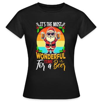 C’est le moment le plus merveilleux pour une bière - T-shirt Femme - noir - Devant - AI Model Female 172 dark (172cm)