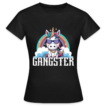 Gangsta Unicorn - Frauen T-Shirt - Schwarz - Vorne - AI Model Female 172 dark (172cm)