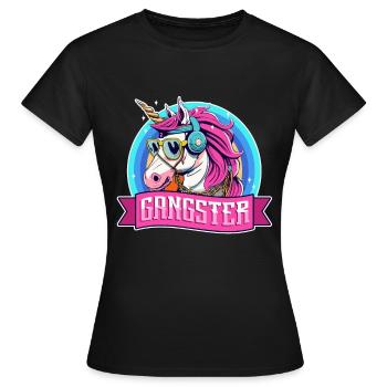 Gangsta Unicorn - Frauen T-Shirt - Schwarz - Vorne - AI Model Female 172 dark (172cm)