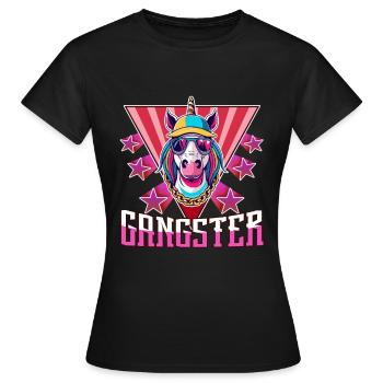 Gangsta Unicorn - Frauen T-Shirt - Schwarz - Vorne - AI Model Female 172 dark (172cm)