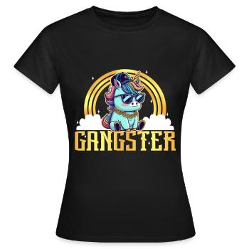 Gangsta Unicorn - Frauen T-Shirt - Schwarz - Vorne - AI Model Female 172 dark (172cm)