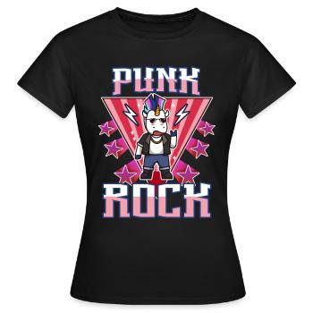 Licorne punk rock - T-shirt Femme - noir - Devant - AI Model Female 172 dark (172cm)