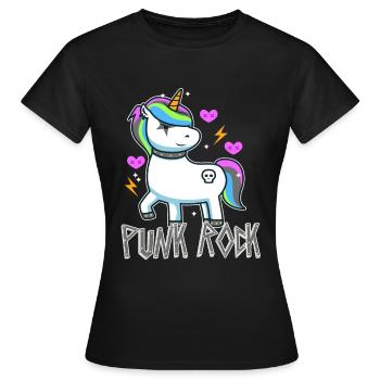 Licorne punk rock - T-shirt Femme - noir - Devant - AI Model Female 172 dark (172cm)