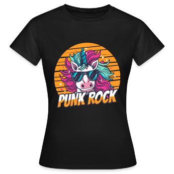 Licorne punk rock - T-shirt Femme - noir - Devant - AI Model Female 172 dark (172cm)