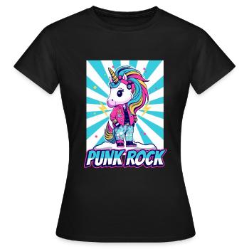 Licorne punk rock - T-shirt Femme - noir - Devant - AI Model Female 172 dark (172cm)