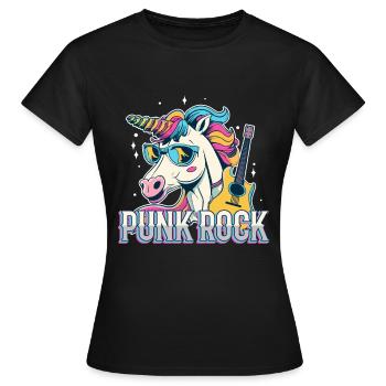 Licorne punk rock - T-shirt Femme - noir - Devant - AI Model Female 172 dark (172cm)