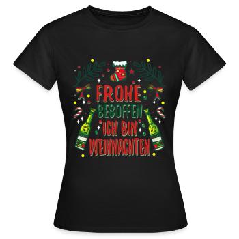 Frohe besoffen ich bin Weihnachten - Frauen T-Shirt - Schwarz - Vorne - AI Model Female 172 dark (172cm)
