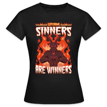 Sinners are Winners - Lifeerror - Women's T-Shirt - black - Front - AI Model Female 172 dark (172cm)