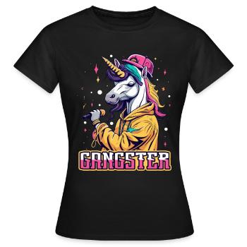 Gangsta Unicorn - Frauen T-Shirt - Schwarz - Vorne - AI Model Female 172 dark (172cm)
