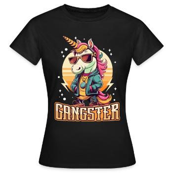Gangsta Unicorn - Frauen T-Shirt - Schwarz - Vorne - AI Model Female 172 dark (172cm)