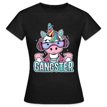 Gangsta Unicorn - Frauen T-Shirt - Schwarz - Vorne - AI Model Female 172 dark (172cm)