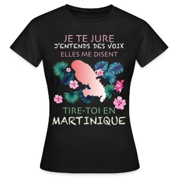 Martinique Women Humor Nostalgia - Women's T-Shirt - black - Front - AI Model Female 172 dark (172cm)