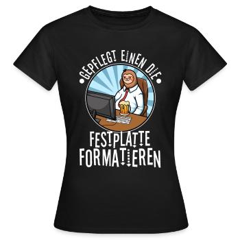 Maintenance pour formater le disque dur - T-shirt Femme - noir - Devant - AI Model Female 172 dark (172cm)
